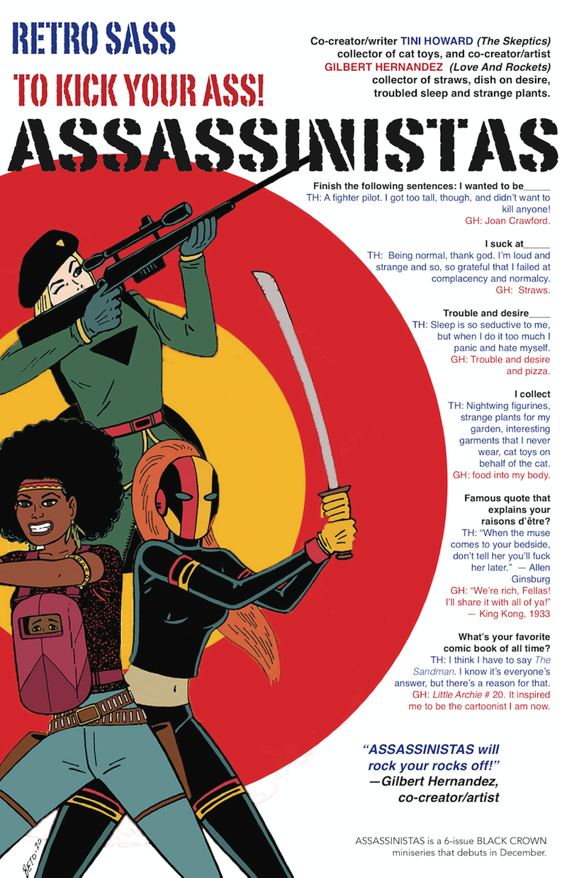 Image: IDW Publishing; Assassinistas promo in Black Crown preview book, available at SDCC